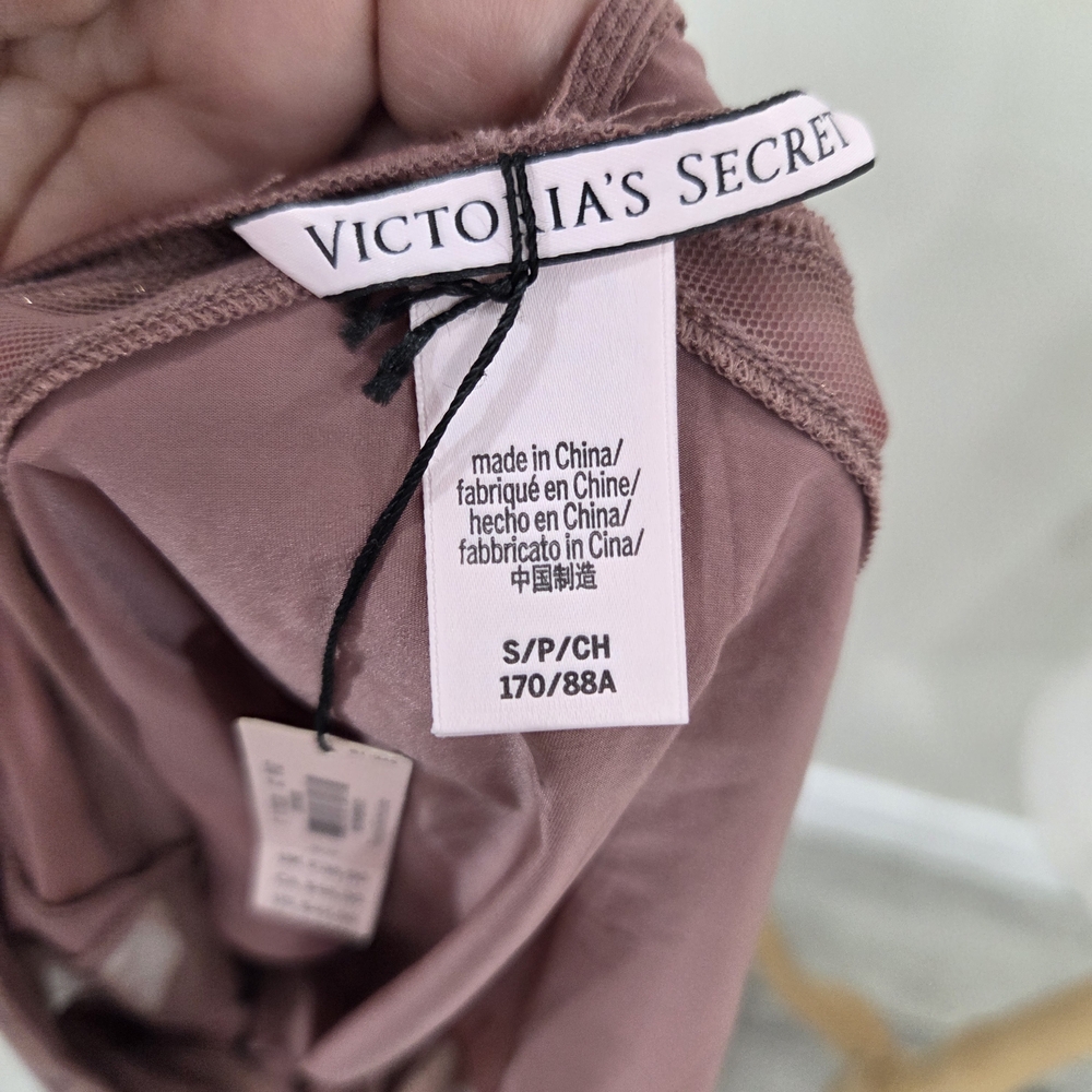 Victoria's Secret Sheer Plunge Bodysuit in Dusty Rose - Picture 7 of 8